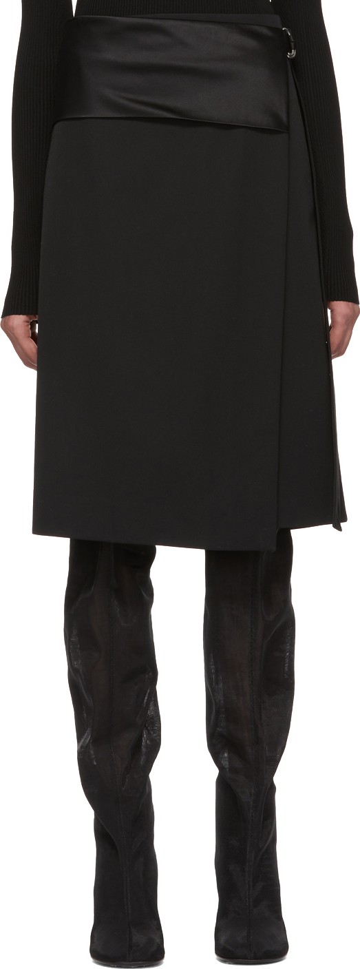 Helmut Lang Black Tuxedo Wrap Skirt
