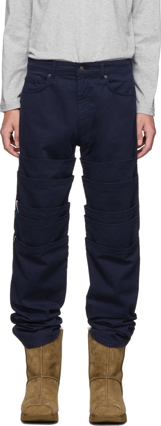 Y/Project Navy Layered Trousers