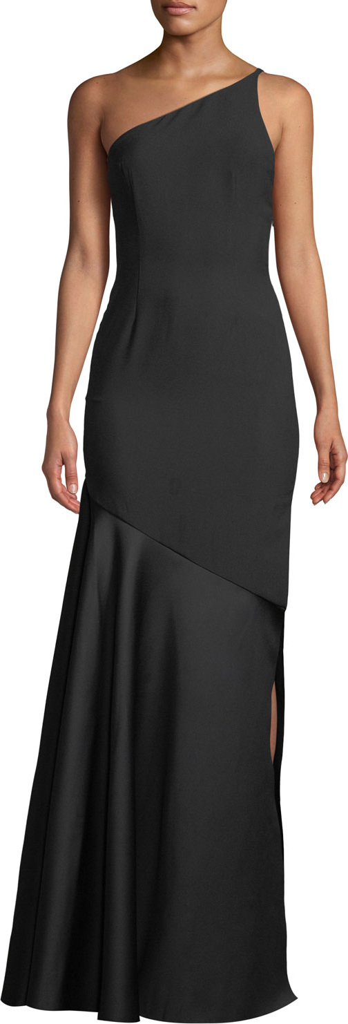Solace London Violeta One-Shoulder Split Maxi Dress