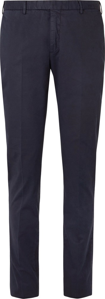Boglioli Navy Stretch-Cotton Twill Suit Trouers