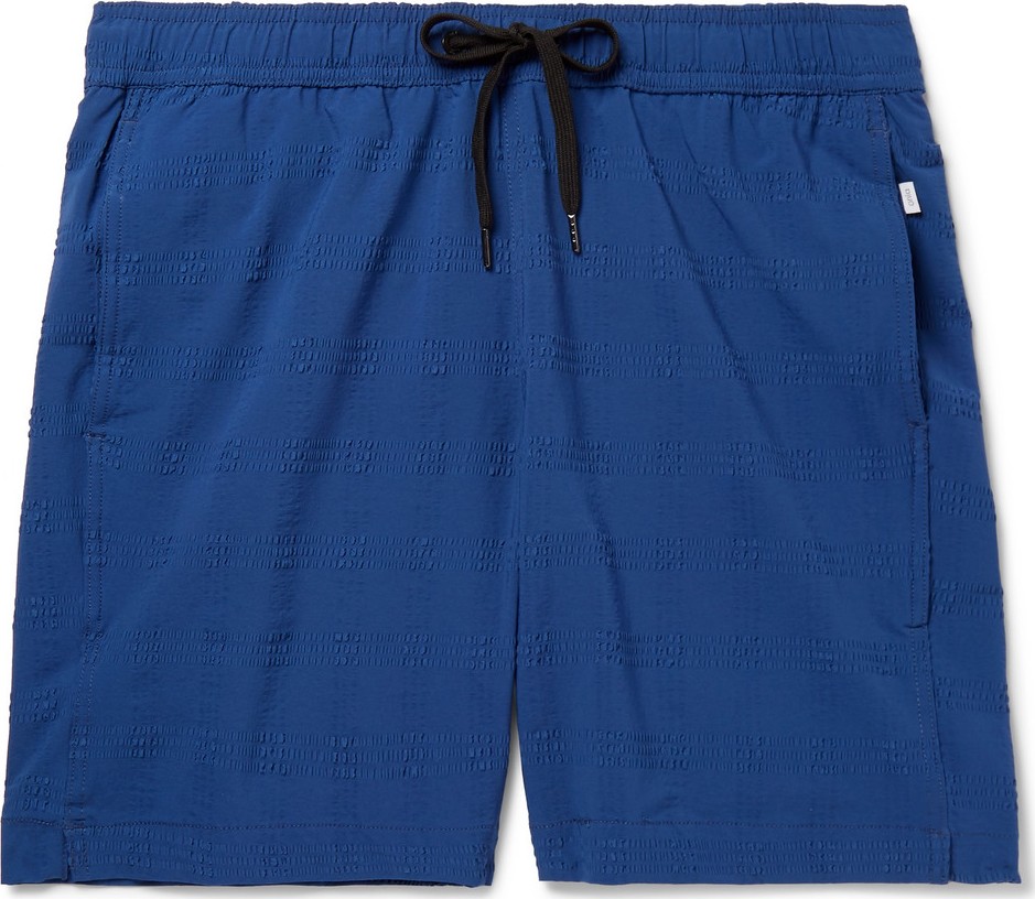 Onia Charles Mid-Length Seersucker Swim Shorts