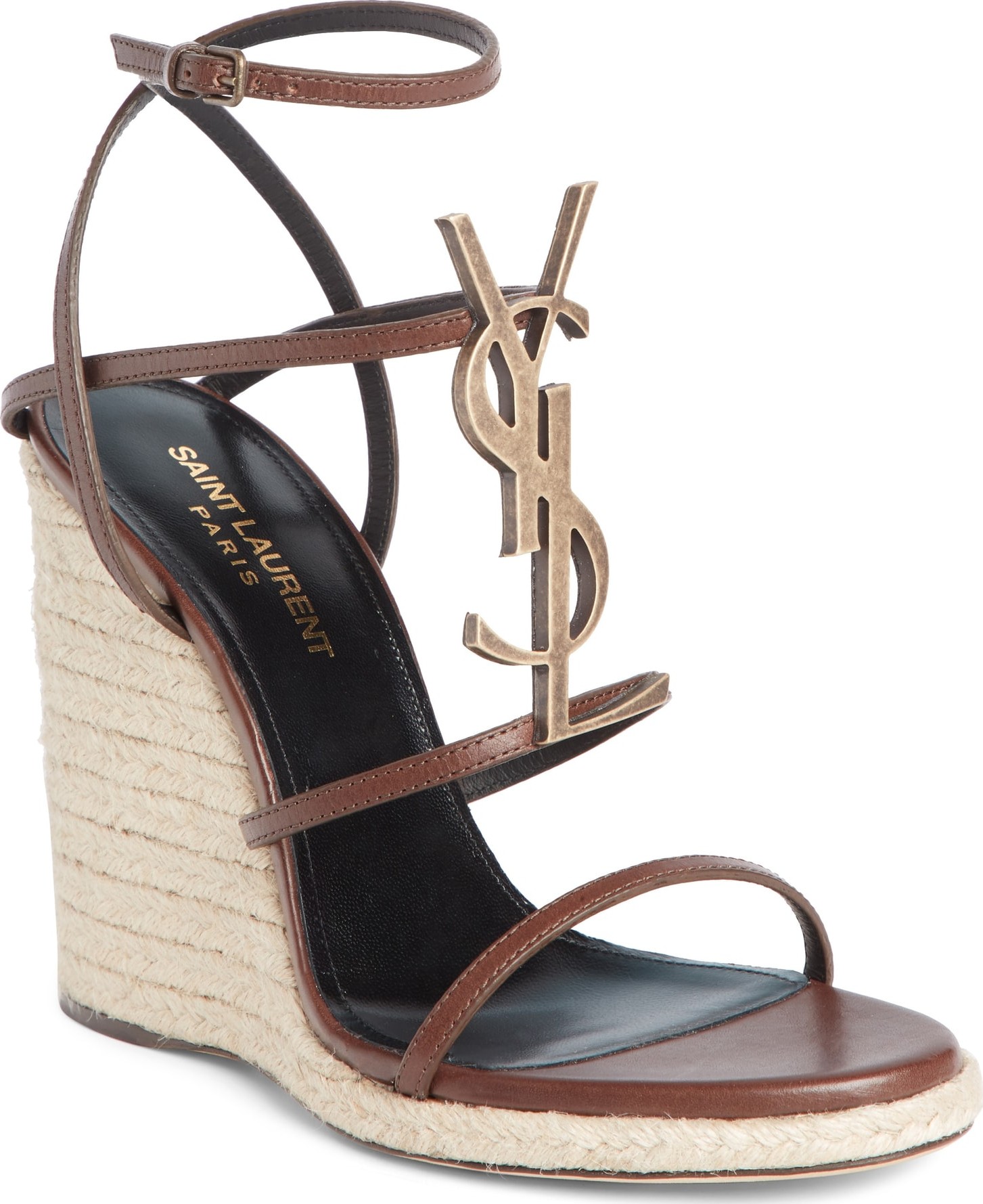 Saint Laurent Cassandra YSL Logo Wedge Sandal