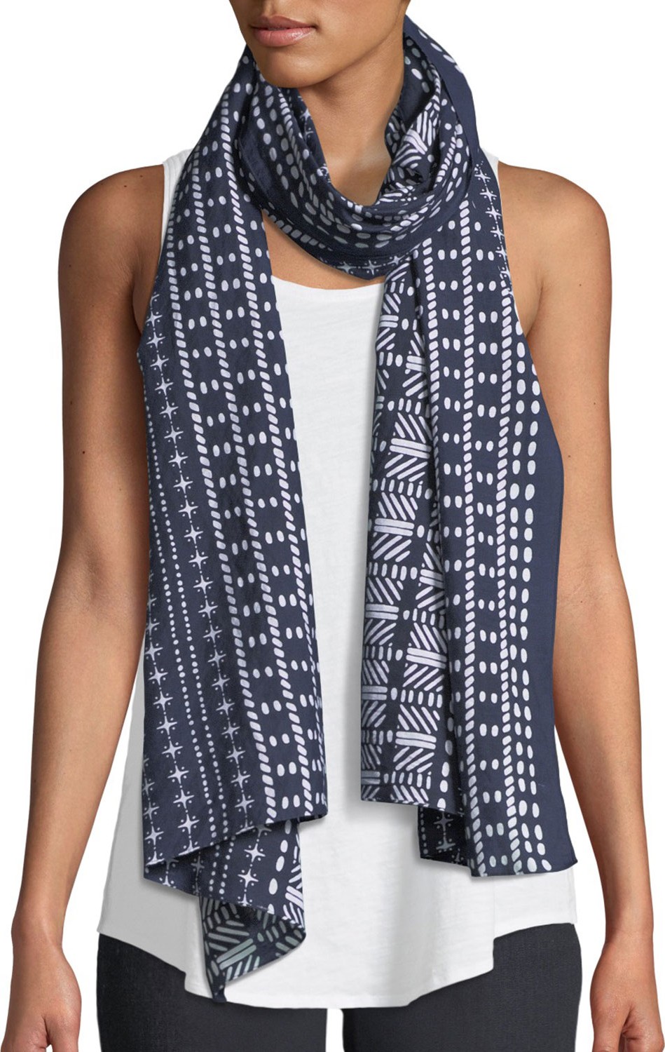 Eileen Fisher Printed Cotton-Blend Rectangular Scarf
