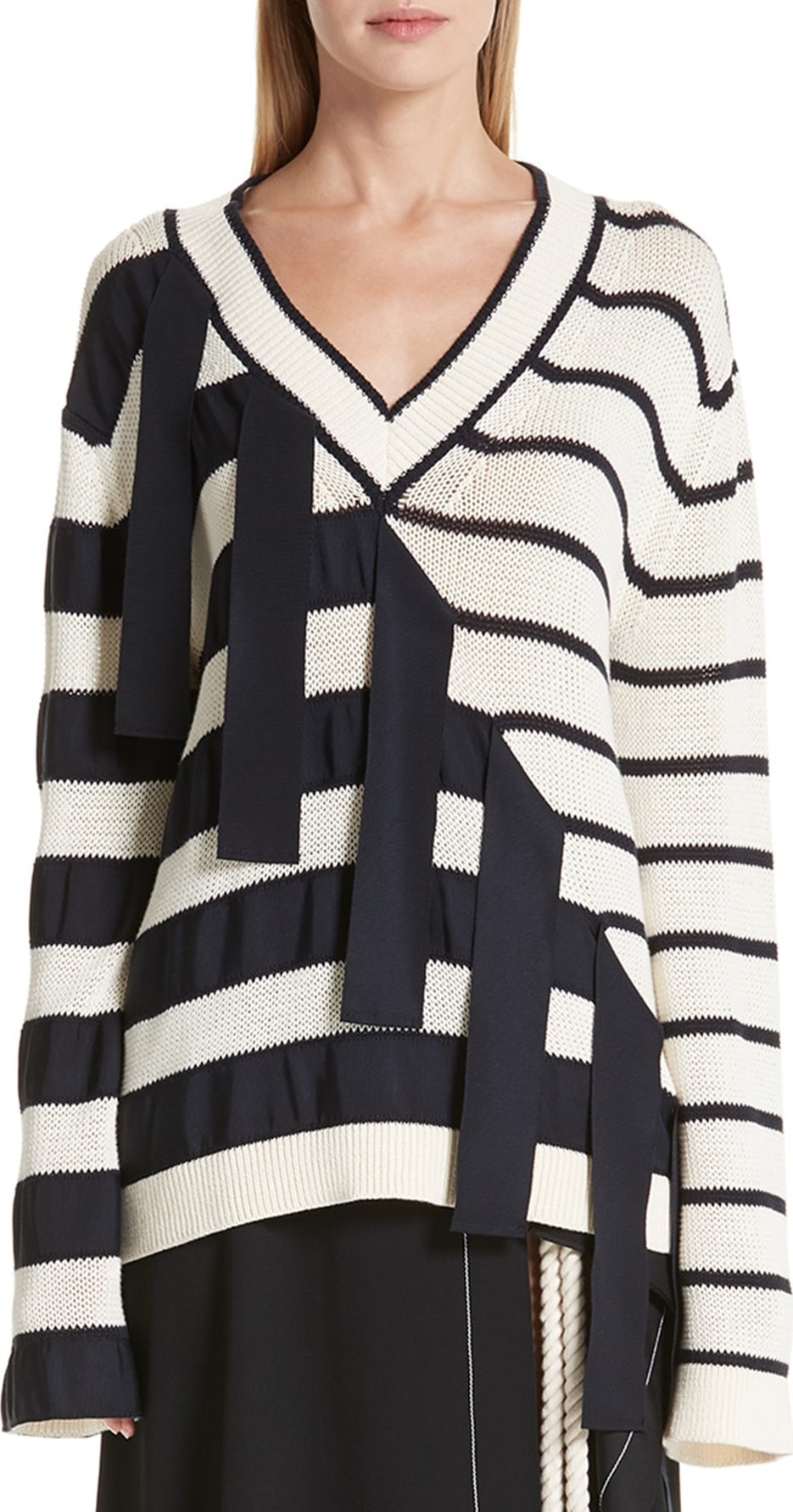 Monse Grosgrain Stripe Sweater