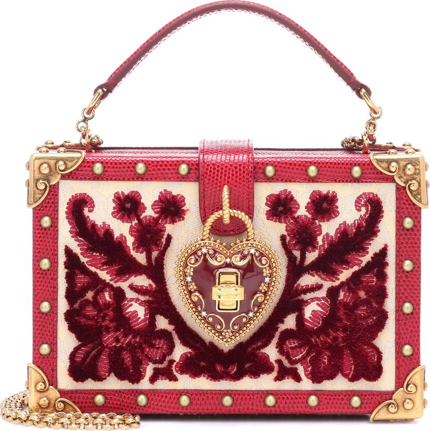 Dolce & Gabbana My Heart velvet and leather clutch