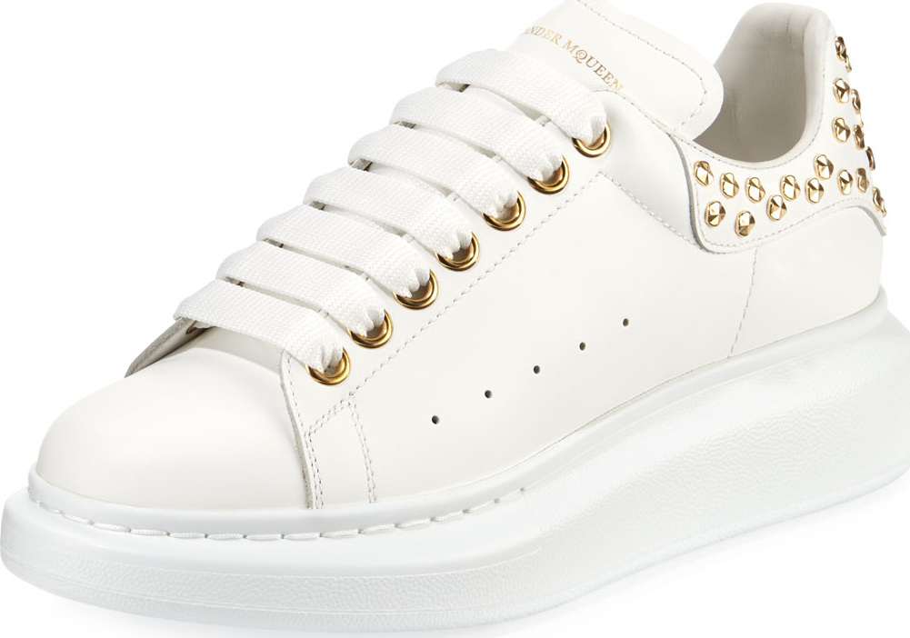 Alexander McQueen Pelle Studded Low-Top Platform Sneakers