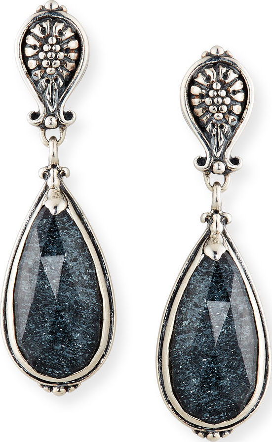 Konstantino Specular Hematite Doublet Earrings