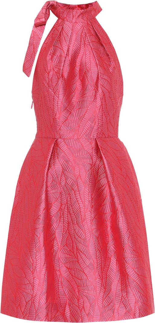 Monique Lhuillier Halterneck brocade dress