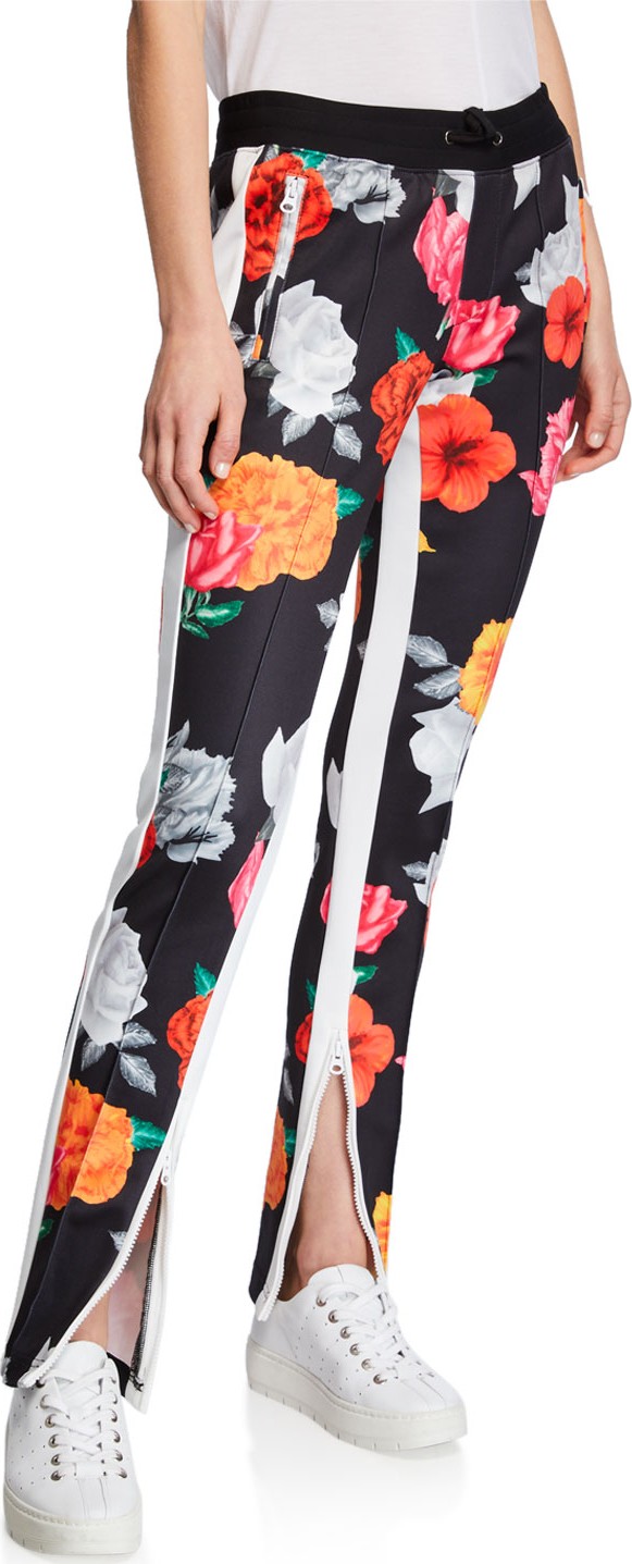 PAM & GELA Fresh Cut Cigarette Floral Zip Track Pants