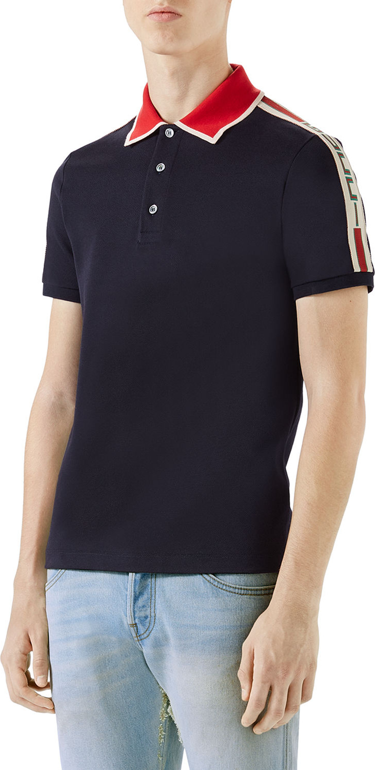 Gucci Contrast-Trim Polo Shirt