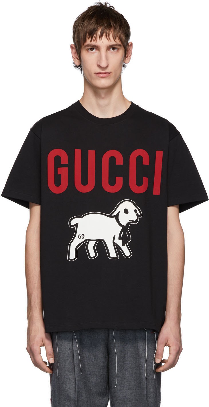 Gucci Black Oversized Lamb T-Shirt