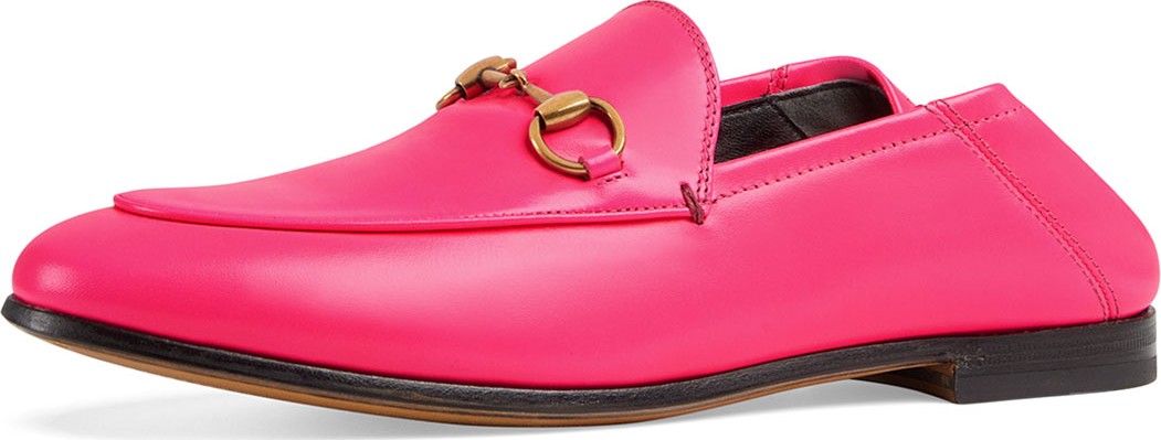 Gucci Brixton Neon Leather Horsebit Loafers