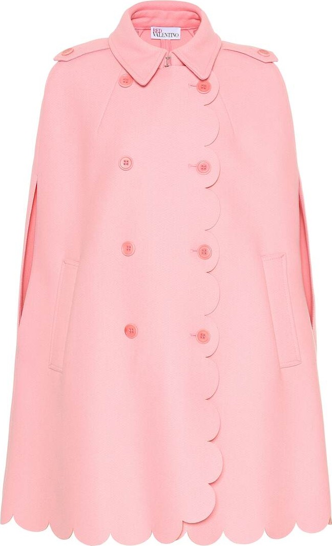 RED Valentino Scalloped wool-blend cape