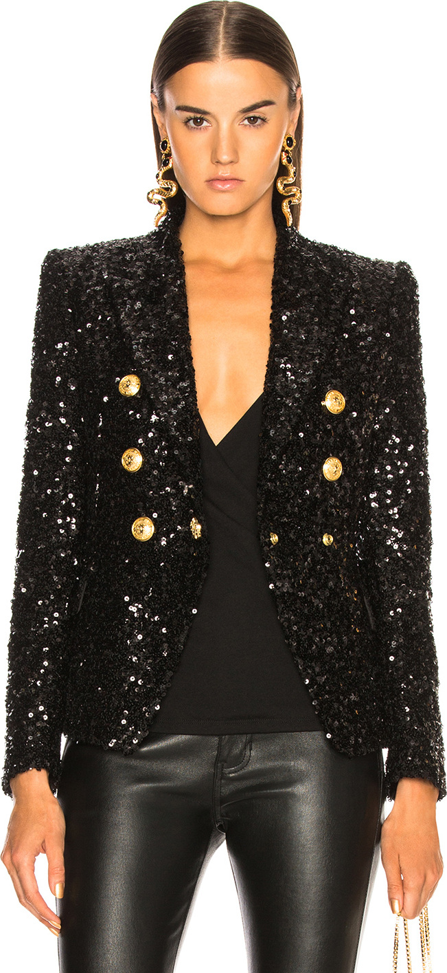 Balmain Sequin Double Breasted Blazer