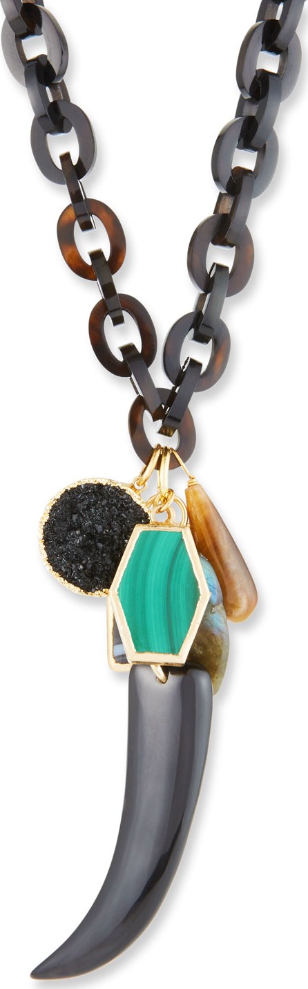 NEST Jewelry Black Horn Charm Pendant Necklace