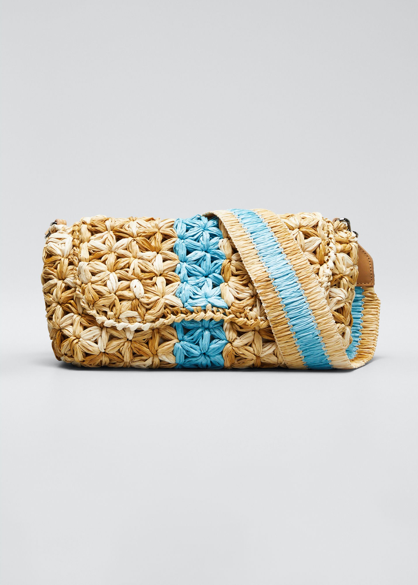 Maria La Rosa Albamaria Straw Clutch Shoulder Bag