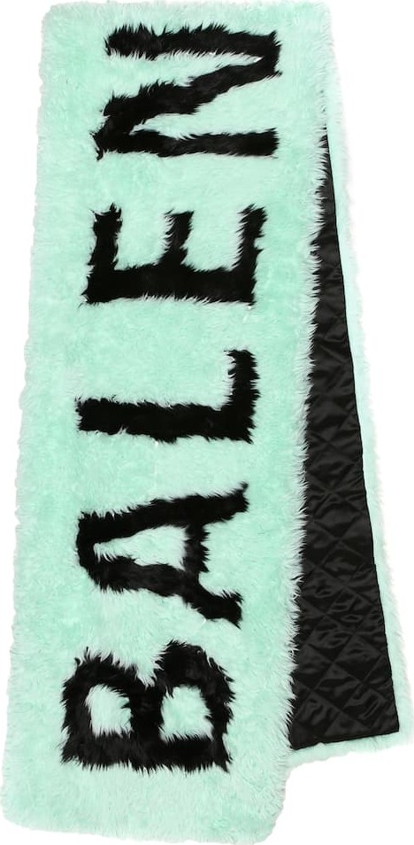 Balenciaga Logo faux fur scarf