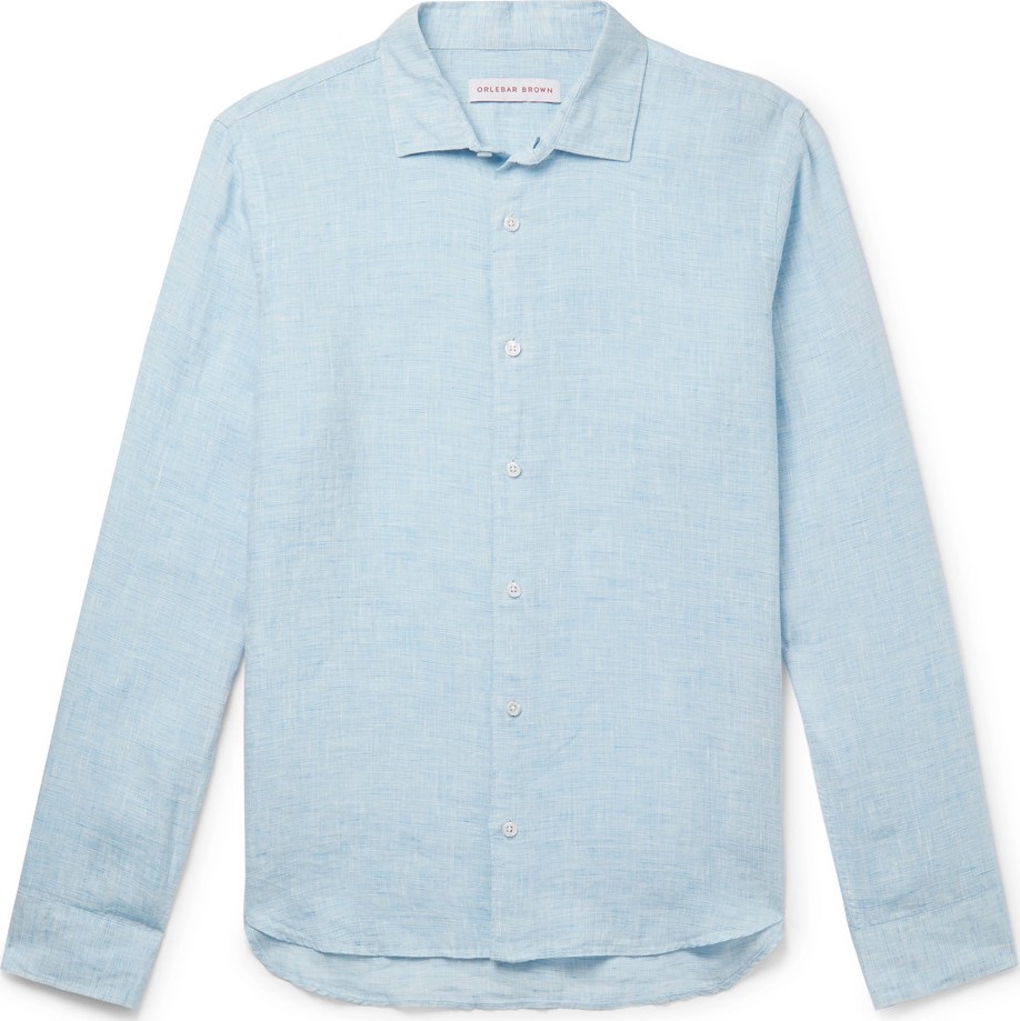 Orlebar Brown Giles Cutaway-Collar Linen Shirt
