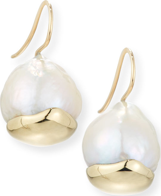 Mizuki Small Fluid Baroque Pearl Earrings