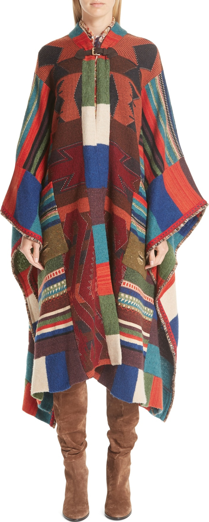 Etro Wool Blend Poncho
