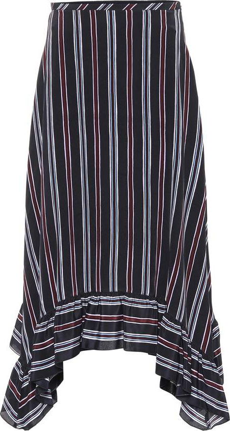 See By Chloé Striped silk crêpe midi skirt
