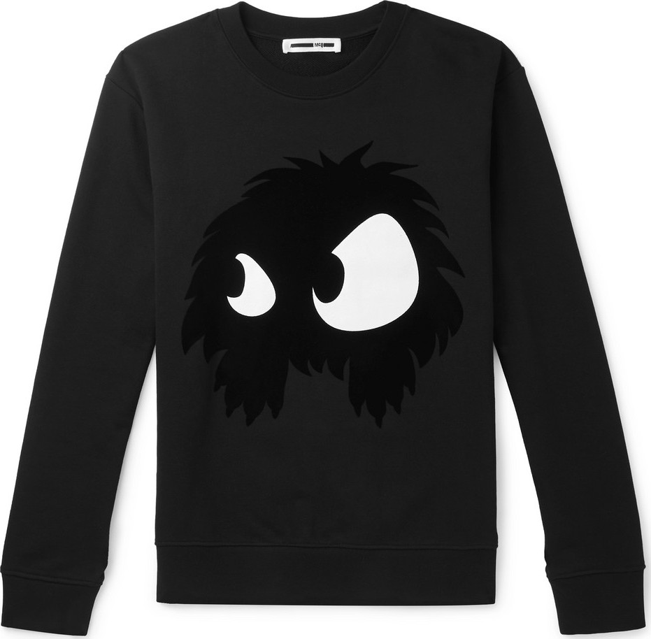 McQ - Alexander McQueen Flocked Printed Loopback Cotton-Jersey Sweatshirt
