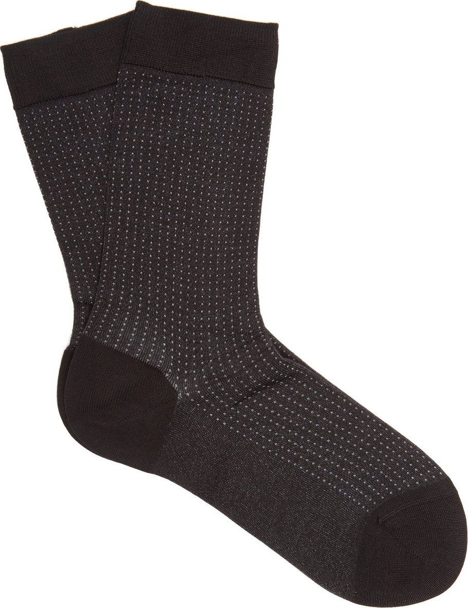 Falke Pin dot-patterned silk-blend socks