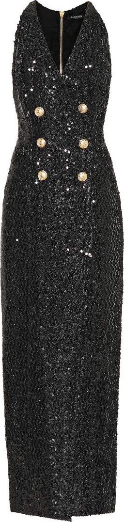 Balmain Sequinned wrap dress