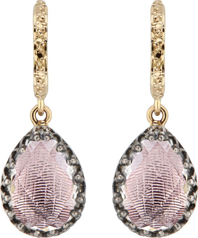 Larkspur & Hawk Lady Jane Small Pear Drop Huggie Earrings, Ballet