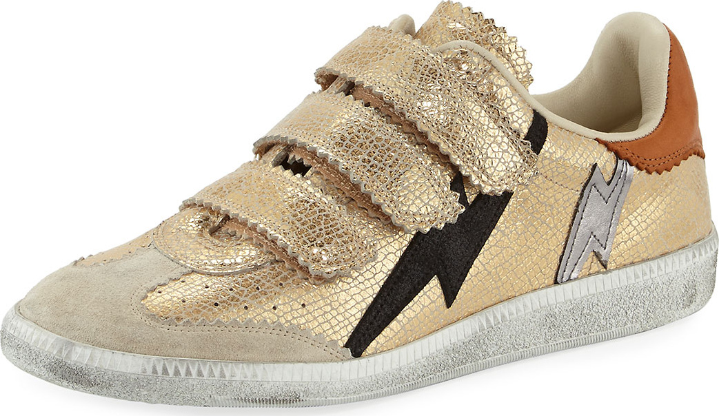 Isabel Marant Beth Metallic Lightning Bolt Sneakers