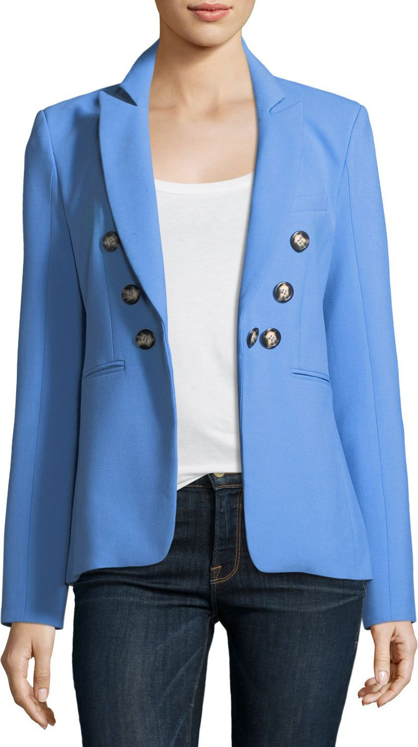 Veronica Beard Colson Peak-Lapel Double-Breasted Jacket