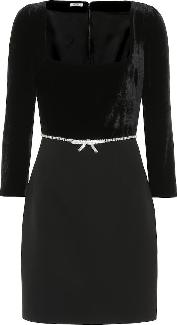 Miu Miu Velvet and stretch-wool minidress