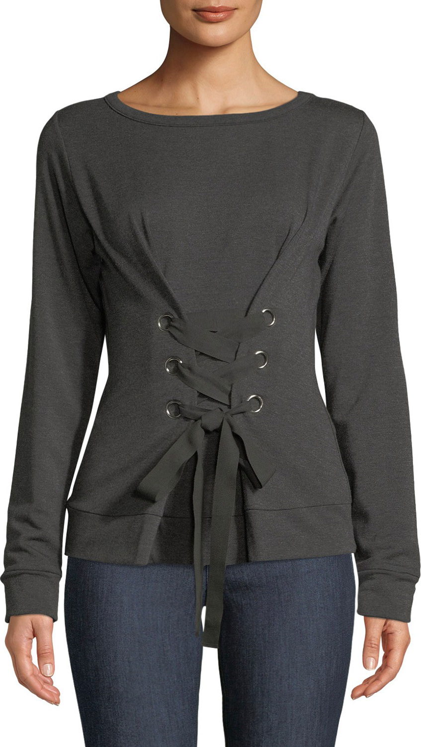 Bailey 44 Lace-Up Fleece Pullover Sweatshirt