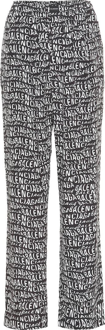 Balenciaga Logo crêpe high-rise pants