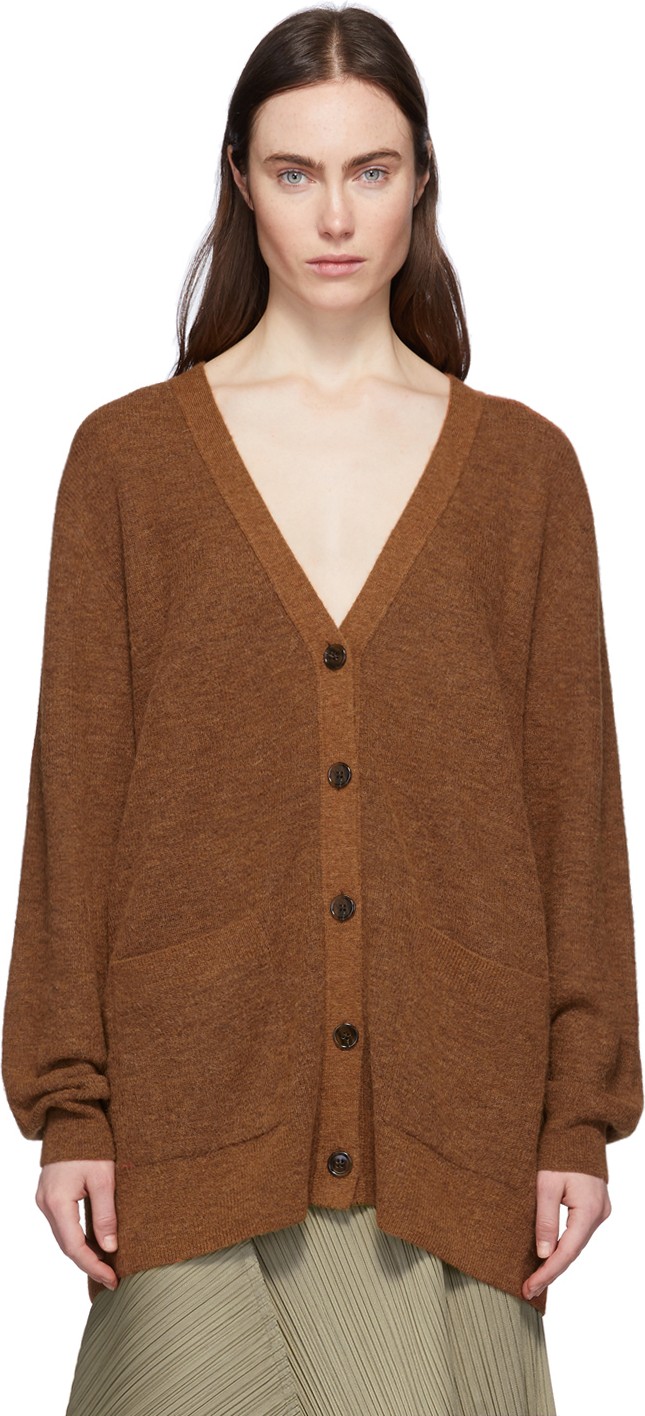 Acne Studios Brown Alpaca Ribbed Kianne Cardigan