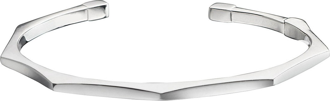 Monica Rich Kosann Sterling Silver Faceted Hinged Sun Bangle