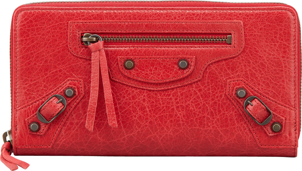 Balenciaga Classic Continental Lambskin Zip-Around Wallet