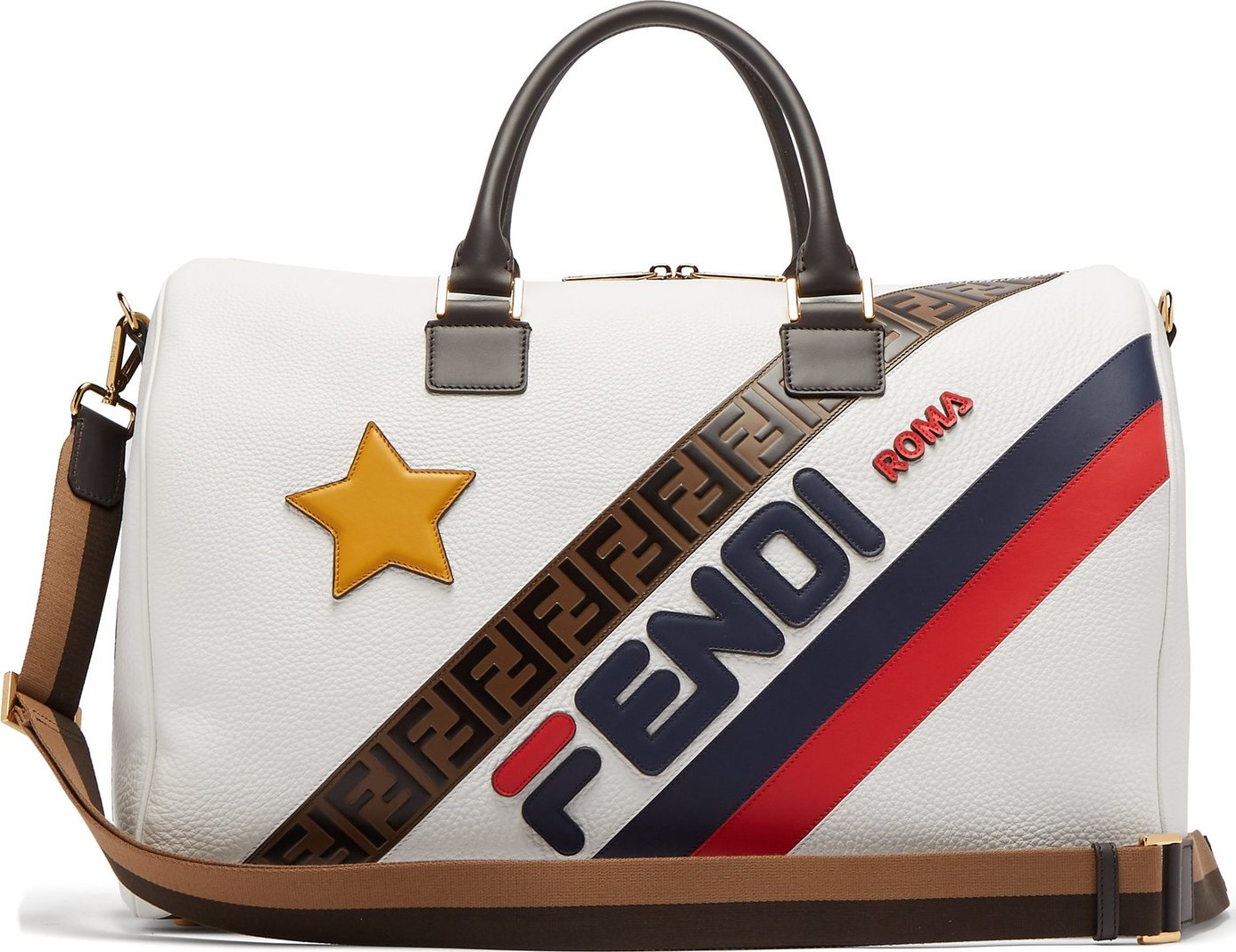 Fendi Mania logo-appliqué leather holdall