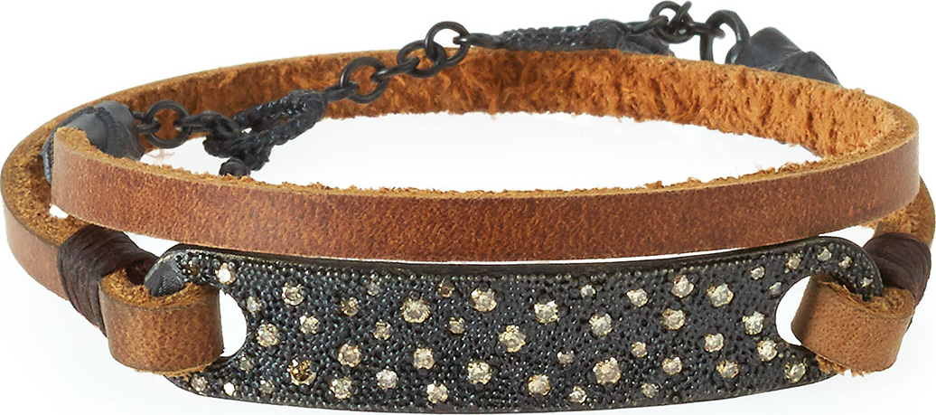Armenta Old World Midnight Leather Wrap Bracelet