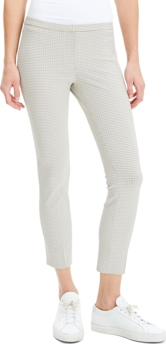 Theory Plaid Cropped Skinny Pants