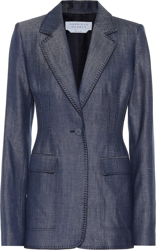 Gabriela Hearst Minos embroidered linen blazer