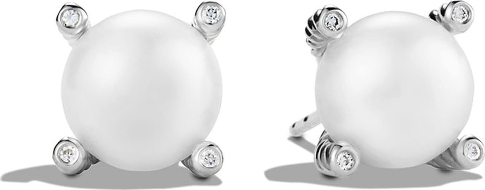 David Yurman Pearl & Diamond Stud Earrings