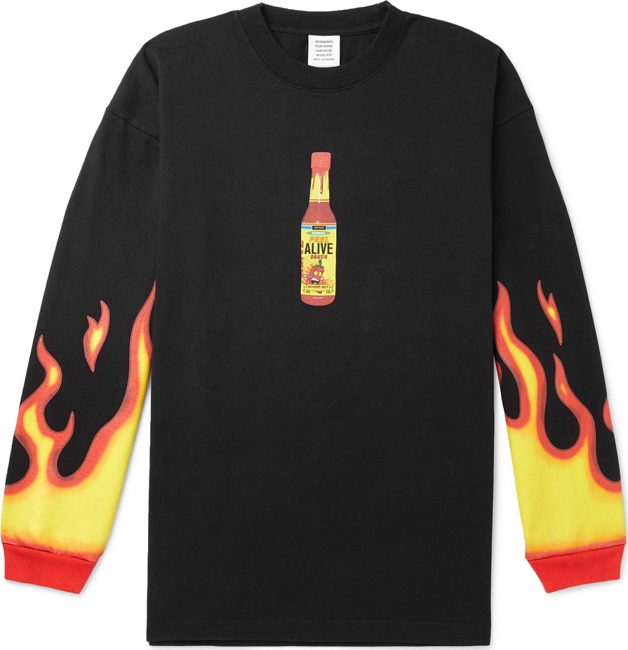 Vetements Oversized Printed Cotton-Jersey T-Shirt