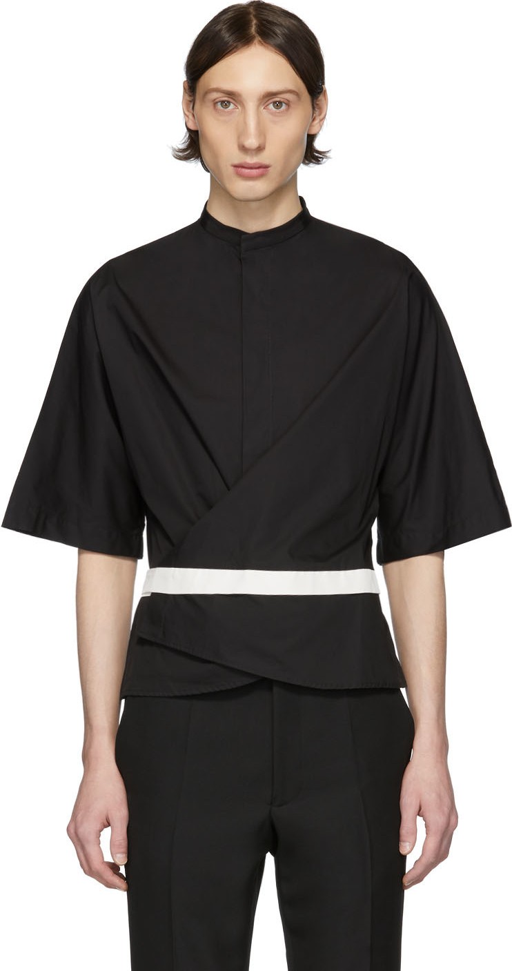 Haider Ackermann Black Wrap Belt Shirt