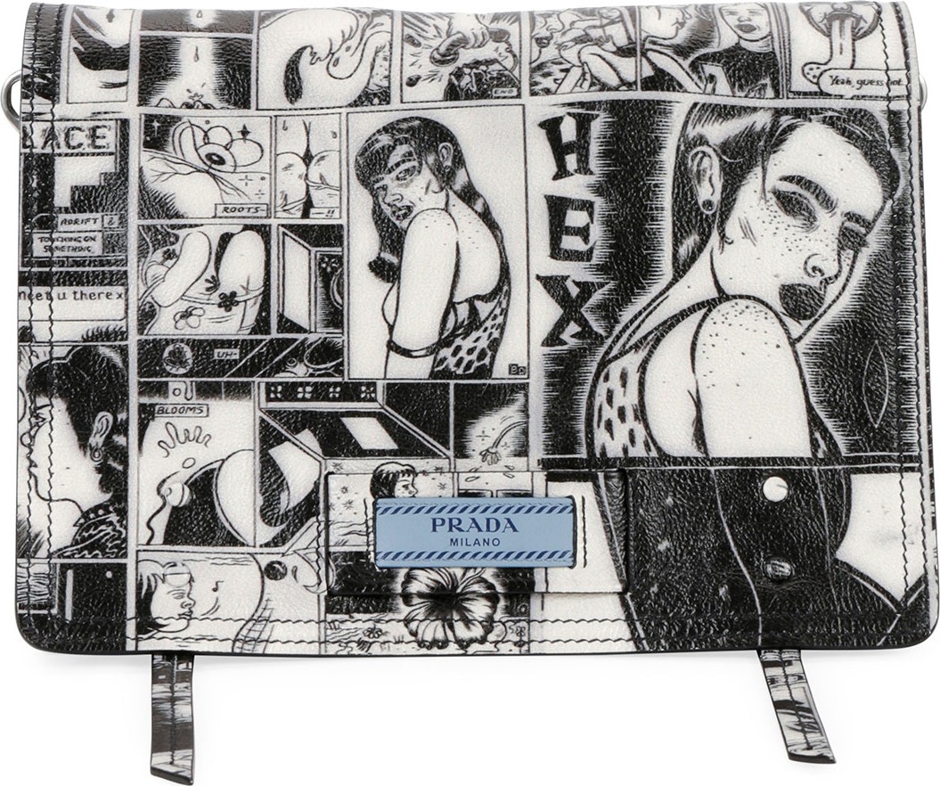 Prada Prada Comic-Print Etiquette Shoulder Bag