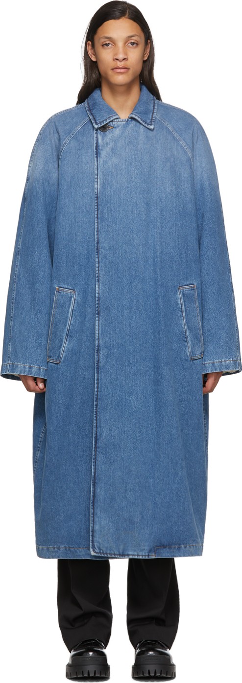 Balenciaga Indigo Denim Big Fit Car Coat Balenciaga Indigo Denim Big Fit Car Coat