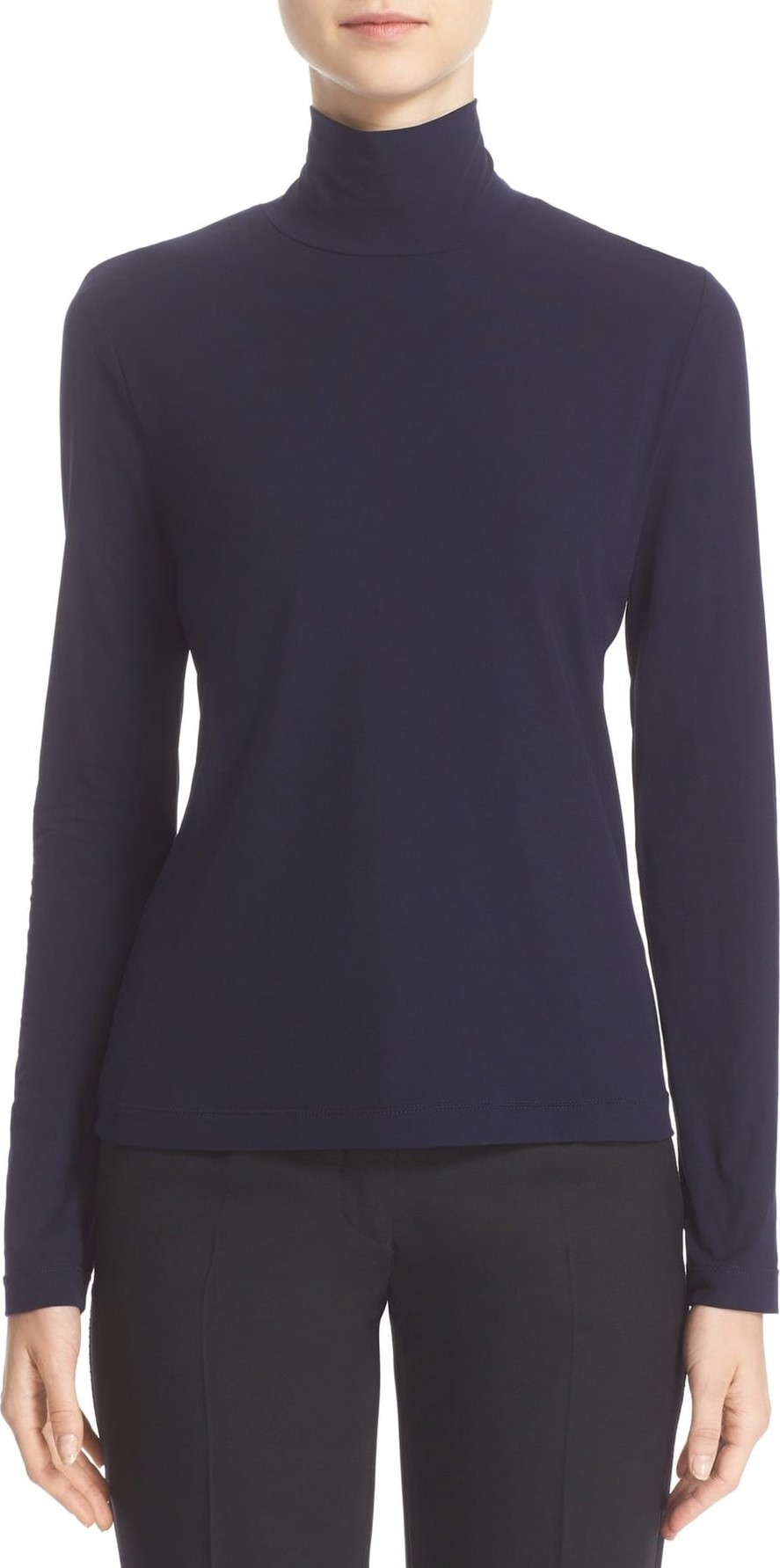 St. John 'Nuda' Fine Jersey Turtleneck Shell