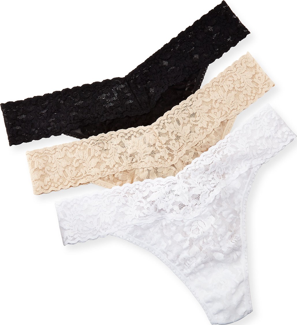 Hanky Panky Three-Pack Original-Rise Signature Lace Thong