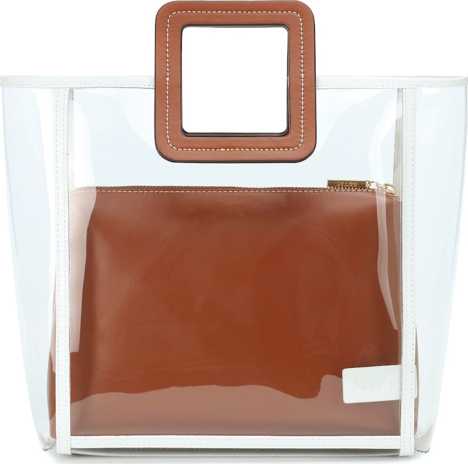 Staud Framed Shirley PVC and leather tote