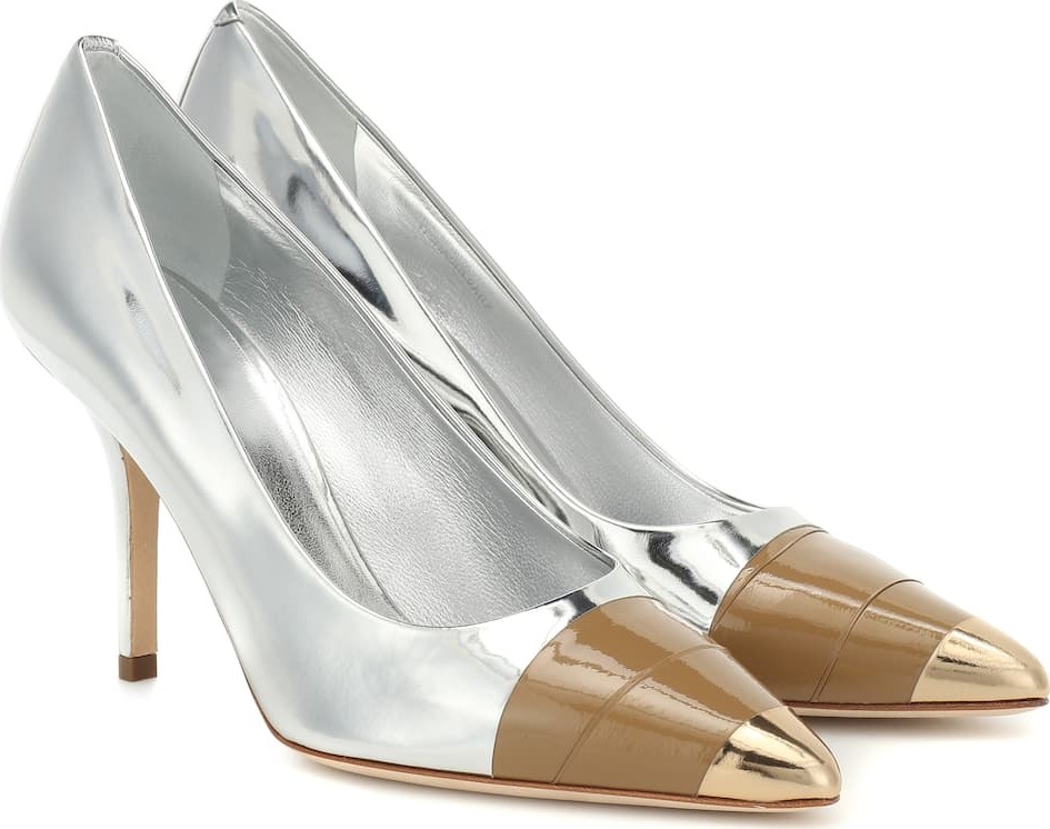 Burberry London England Annalise metallic leather pumps